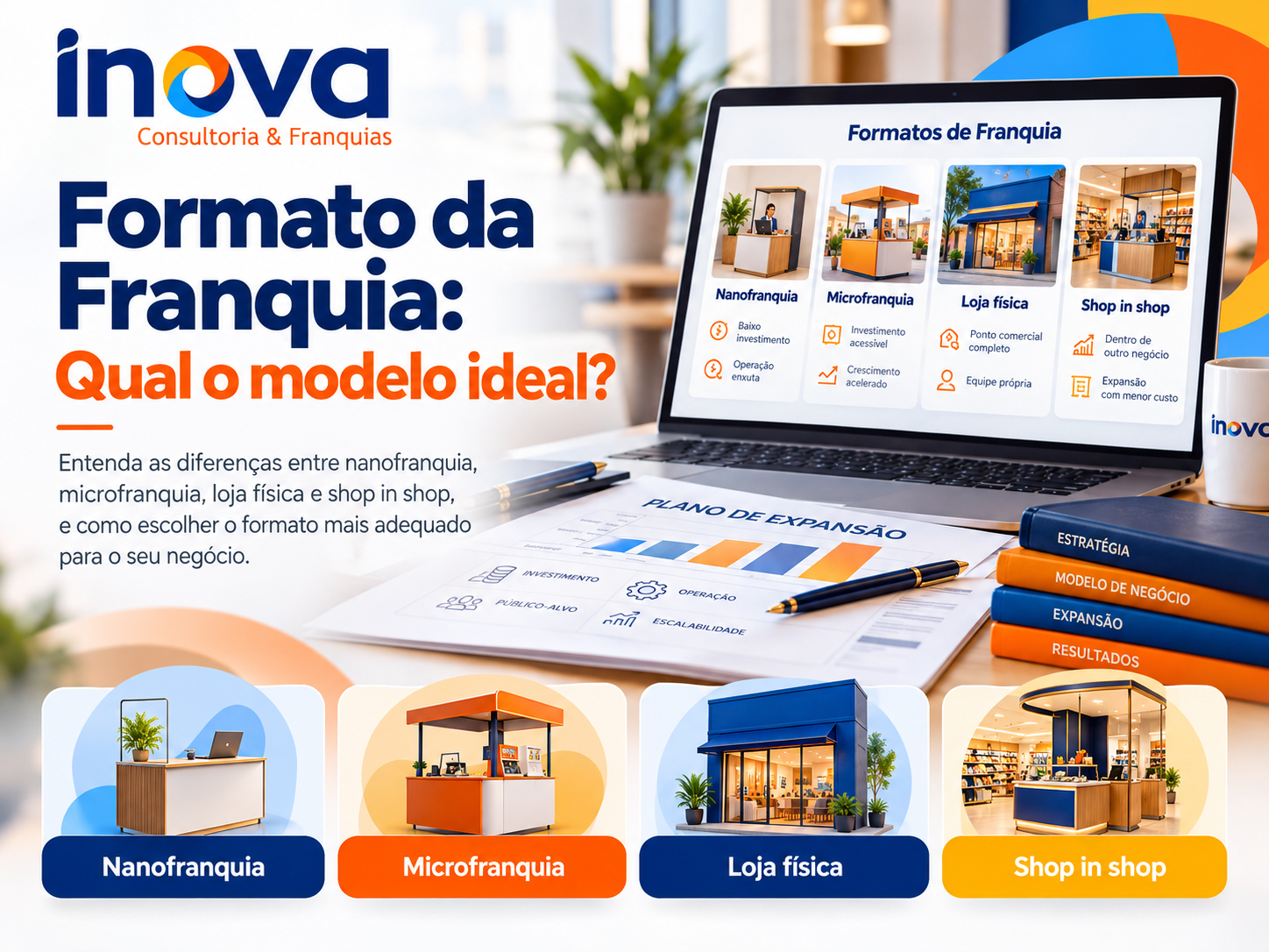 Formato da Franquia: Qual o modelo ideal? Nanofranquia, microfranquia, loja ou shop in shop? Descubra qual o modelo ideal de franquia para o seu negócio e o que cada formato exige.